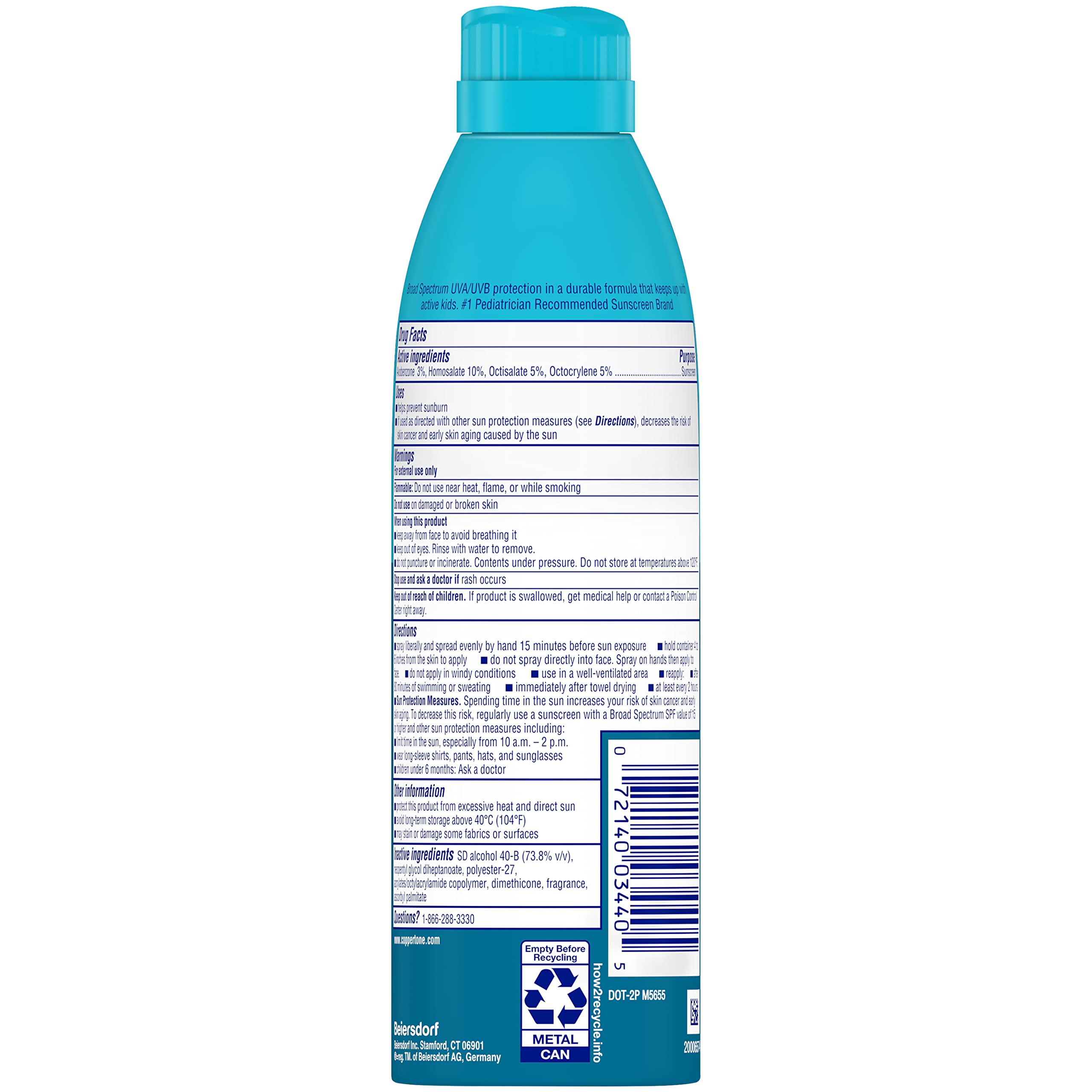 Coppertone Kids Sunscreen Spray SPF 50, Water Resistant Sunscreen for Kids, Oxybenzone and Octinoxate Free, Pediatrician Recommended, 5.5 Oz Can - Image 10