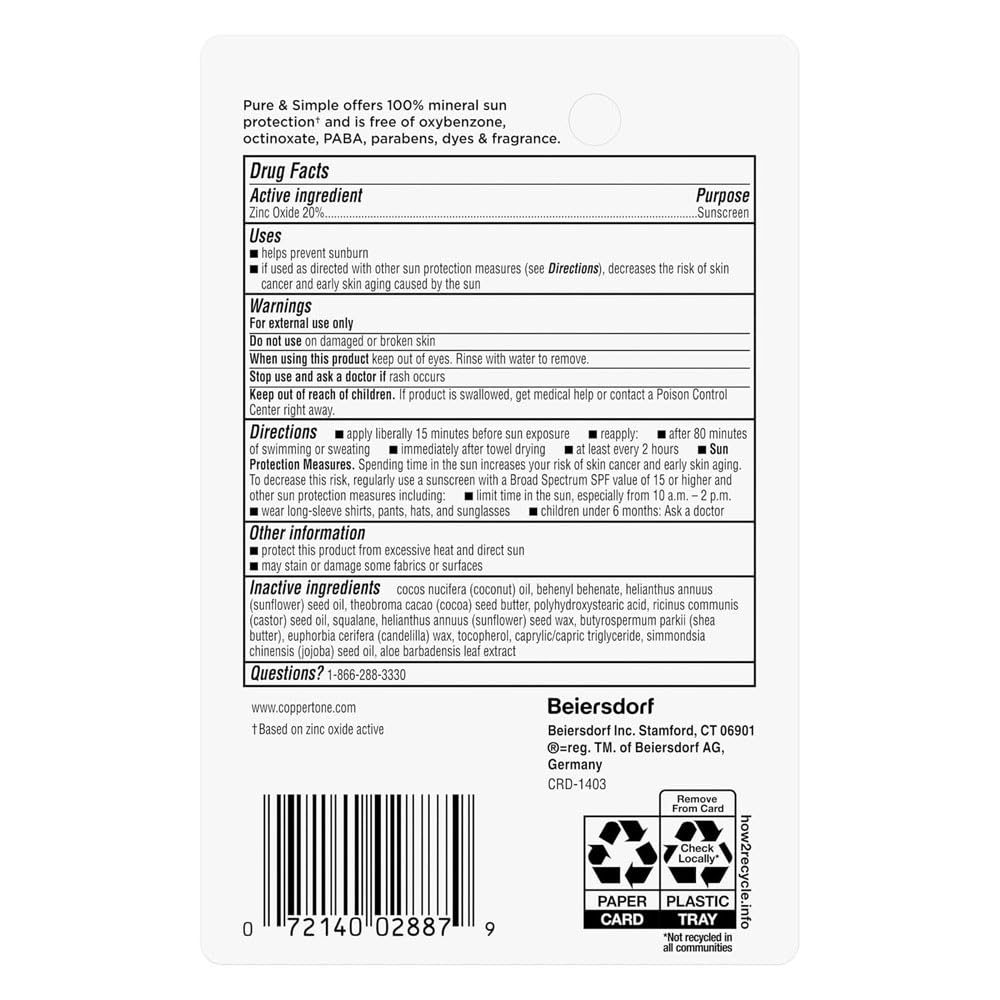 Coppertone Pure and Simple Kids Mineral Sunscreen Spray SPF 50 (5 Oz) + Kids Sunscreen Stick SPF 50 (0.49 Oz), Hypoallergenic and Fragrance Free - Image 8